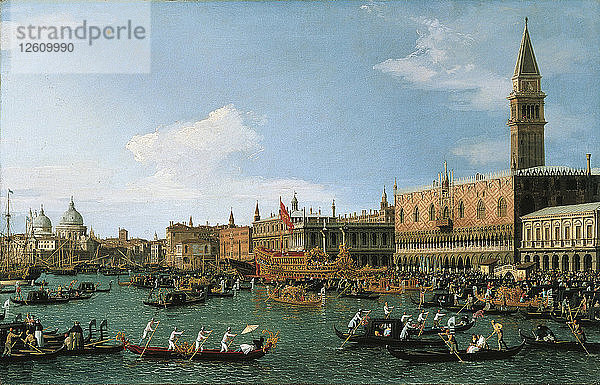 Rückkehr von Il Bucintoro am Himmelfahrtstag  1745-1750. Künstler: Canaletto (1697-1768)