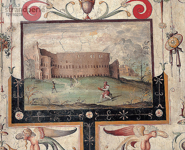 Blick auf das Kolosseum  1544. Künstler: Anonym