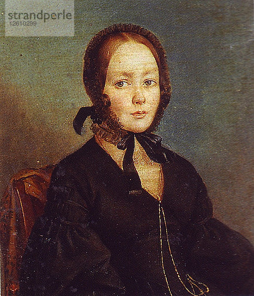Porträt von Anna Kern  1840. Künstler: Arefov-Bagayev  Akim (tätig 1840er Jahre)