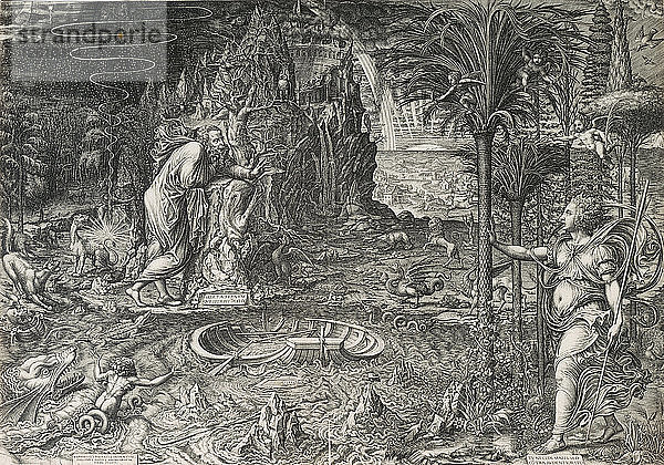 Die Allegorie des Lebens (Der Traum des Raffael)  1561. Künstler: Ghisi  Giorgio (1520-1582)