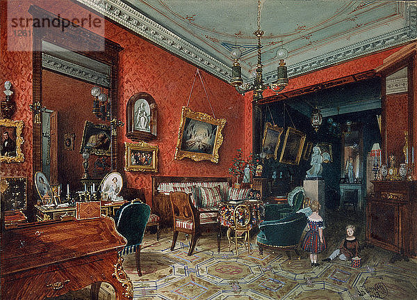 Ein Wohnzimmer  1840er Jahre. Künstler: Premazzi  Ludwig (Luigi) (1814-1891)