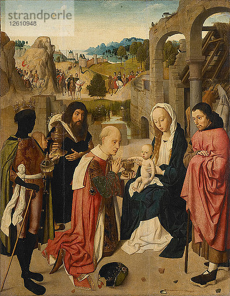 Die Anbetung der Heiligen Drei Könige  1490. Künstler: Geertgen tot Sint  Jans (ca. 1460-ca. 1490)