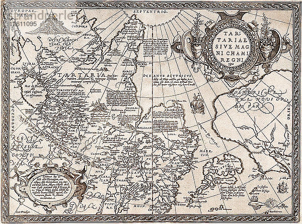 Karte von Russland (aus: Theatrum Orbis Terrarum)  1598. Künstler: Ortelius  Abraham (1527-1598)
