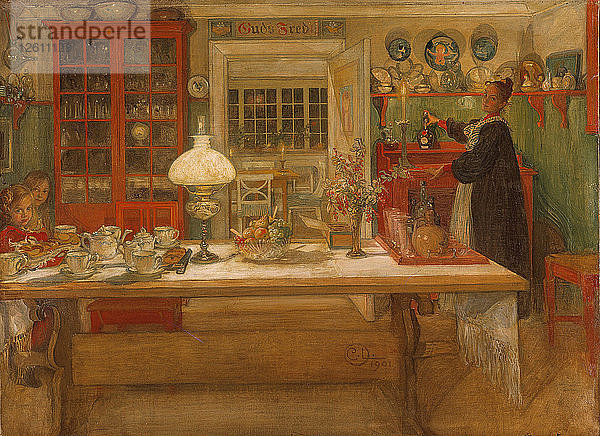 Vorbereitung auf ein Spiel  1901. Künstler: Larsson  Carl (1853-1919)