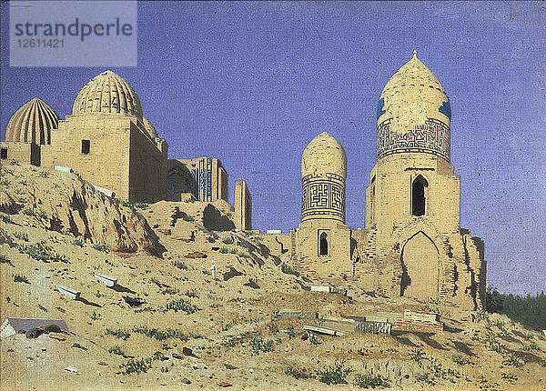 Nekropole Schah-i-Zinda (Der lebende König) in Samarkand  1869-1870. Künstler: Vereshchagin  Vasili Vasilyevich (1842-1904)