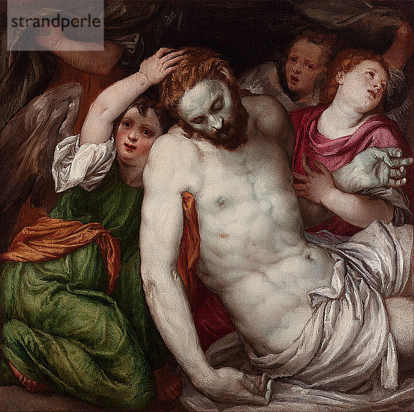 Pietà mit Engeln. Künstler: Sustris  Lambert (1515/20-nach 1591)