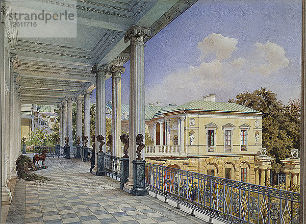 Cameron-Galerie in Zarskoje Selo  1859. Künstler: Premazzi  Ludwig (Luigi) (1814-1891)