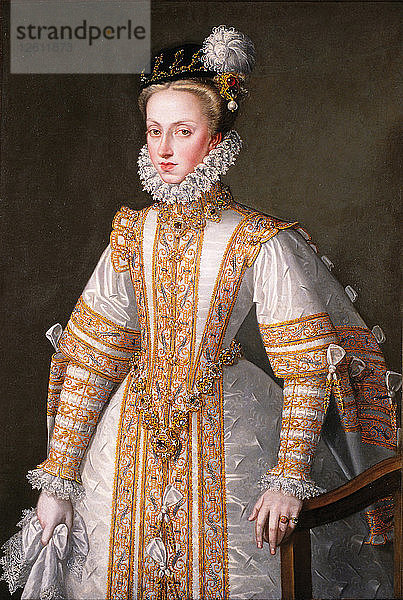 Porträt von Anna von Österreich (1549?1580)  Königingemahlin von Spanien  1571. Künstler: Coello  Alonso Sánchez (1531-1588)