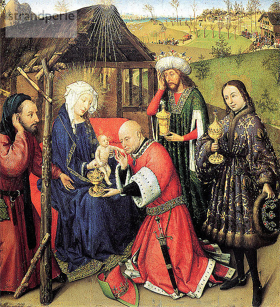 Die Anbetung der Heiligen Drei Könige  um 1440. Künstler: Daret  Jacques (ca. 1404-ca. 1470)