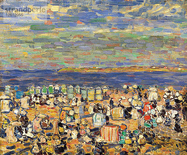 Strand von St. Malo  um 1907. Künstler: Prendergast  Maurice Brazil (1858-1924)