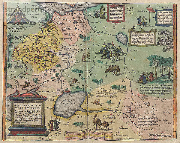 Karte von Russland (aus: Theatrum Orbis Terrarum)  1573. Künstler: Ortelius  Abraham (1527-1598)
