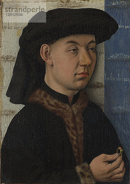 Ein junger Mann mit einem Ring  um 1450. Künstler: Eyck  Jan van  (Schule)