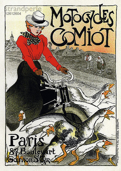 Motocycles Comiot (Werbeplakat)  1899. Künstler: Steinlen  Théophile Alexandre (1859-1923)