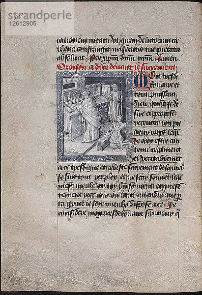 Heilige Messe mit Philipp dem Guten. (Das Stundenbuch Philipps von Burgund)  um 1455. Künstler: Tavernier  Jean (tätig 1434-1460)
