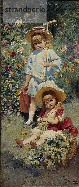 Porträt der Kinder des Künstlers  1882. Künstler: Makowsky  Konstantin Jegorowitsch (1839-1915)