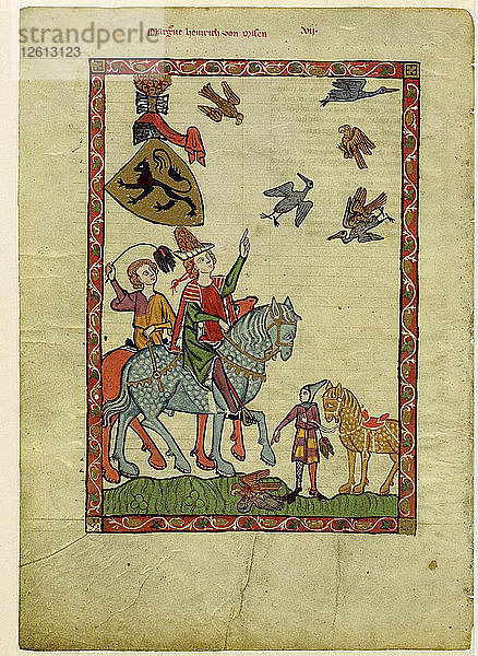 Markgraf Heinrich III. von Meißen (aus dem Codex Manesse)  zwischen 1305 und 1340. Künstler: Anonym