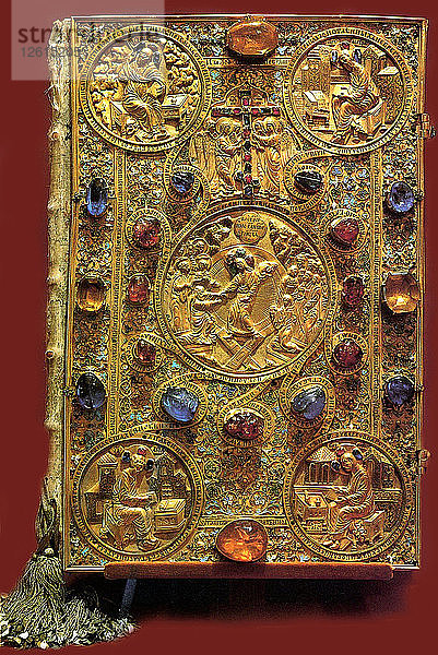 Das Evangelienbuch des Zaren Iwan IV. des Schrecklichen  1571. Künstler: Antike russische Kunst