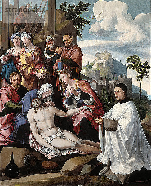 Die Beweinung Christi mit einem Stifter  um 1535. Künstler: Scorel  Jan  van (1495-1562)
