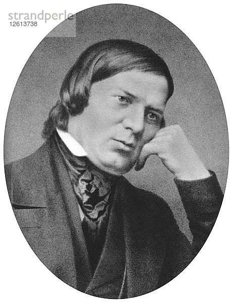 Robert Schumann (1810-1856) war ein deutscher Komponist  Ästhet und einflussreicher Musikkritiker. Künstler: Unbekannt