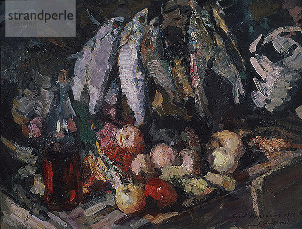 Fisch  Wein und Früchte  1916. Künstler: Korowin  Konstantin Alexejewitsch (1861-1939)