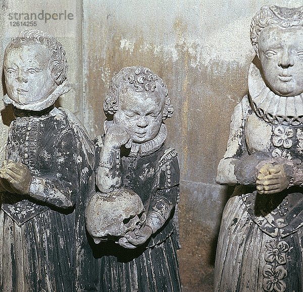 Die Kinder von Sir John Scudamore an seinem Grab  17. Jahrhundert. Künstler: Unbekannt