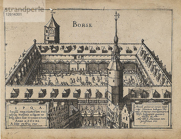 Die Alte Börse in Antwerpen  frühes 17. Jahrhundert. Künstler: Anonym