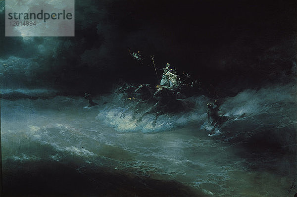 Poseidon fährt über das Meer  1894. Künstler: Aivazovsky  Ivan Konstantinovich (1817-1900)