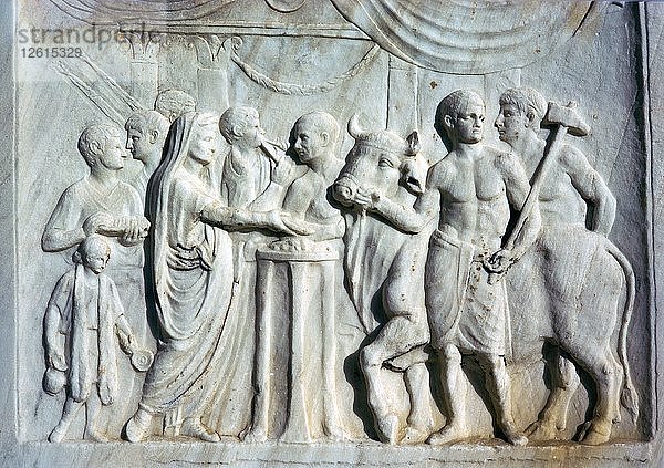 Dem römischen Kaiserkult gewidmeter Altar  1. Jahrhundert. Künstler: Unbekannt