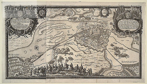 Die Belagerung Rigas durch die russische Armee unter Zar Alexej Michailowitsch im Jahr 1656  1656. Künstler: Pérelle  Adam (1638-1695)