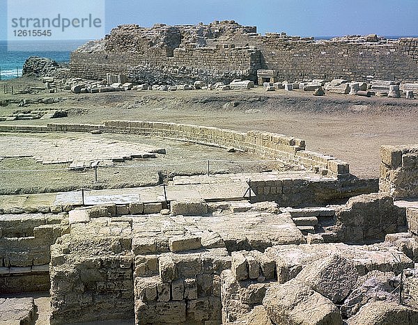 Überreste der römischen Stadt Caesarea  1. Jahrhundert. Künstler: Unbekannt