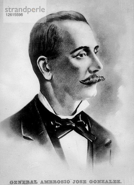 Oberst Ambrosio José Gonzales (1818-1893)  kubanischer Revolutionär. Künstler: Unbekannt
