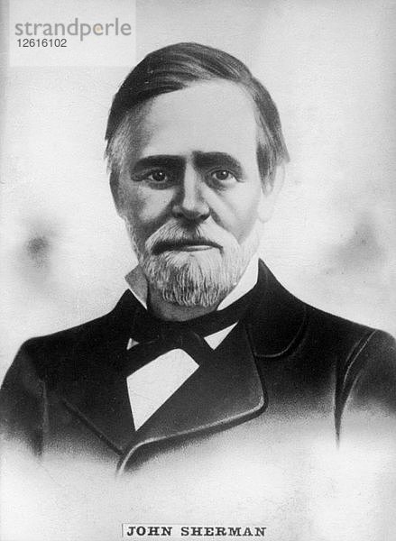 John Sherman (1823-1900)  amerikanischer republikanischer Abgeordneter und Senator während des Bürgerkriegs  um 1910. Künstler: Unbekannt