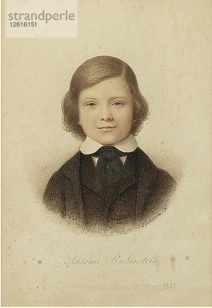 Anton Rubinstein (1829-1894)  im Alter von 12 Jahren  1841. Künstler: Chocarne  Geoffroy-Alphonse (1797-1857)