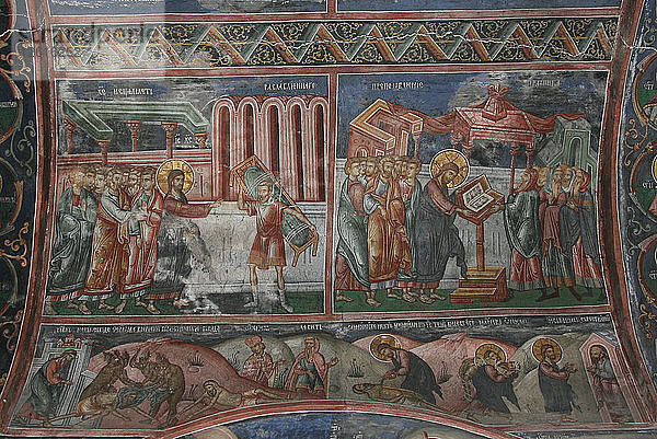 Die Heilung in Kapernaum und andere Szenen aus dem Leben Christi  14. Jahrhundert. Künstler: Anonym
