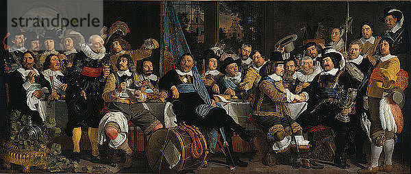 Die Feier des Friedens von Münster  18. Juni 1648  im Hauptquartier der Armbrustschützen Artist: Helst  Bartholomeus van der (1613-1670)