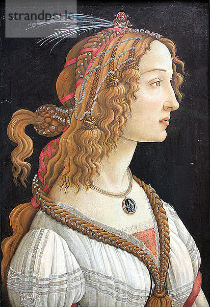 Idealisiertes Bildnis einer Dame (Bildnis der Simonetta Vespucci)  um 1480. Künstler: Botticelli  Sandro (1445-1510)