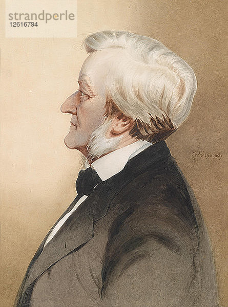 Porträt des Komponisten Richard Wagner (1813-1883)  um 1913. Künstler: Diefenbach  Karl Wilhelm (1851-1913)