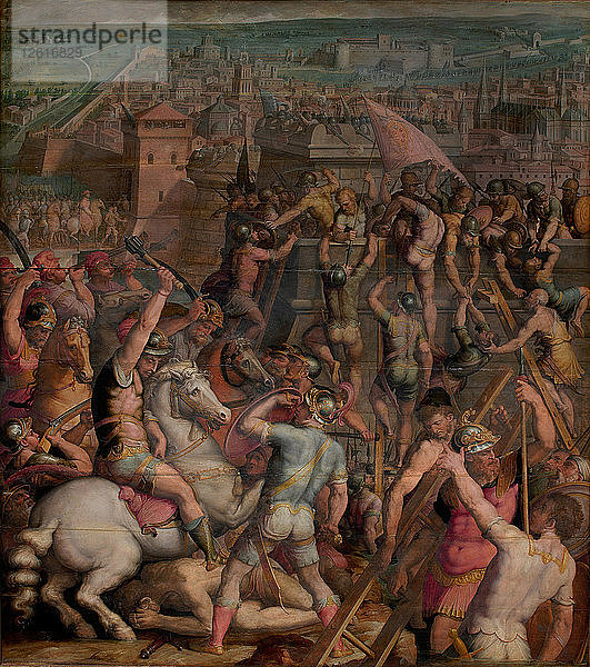 Die Einnahme von Mailand  1555-1562. Künstler: Vasari  Giorgio (1511-1574)