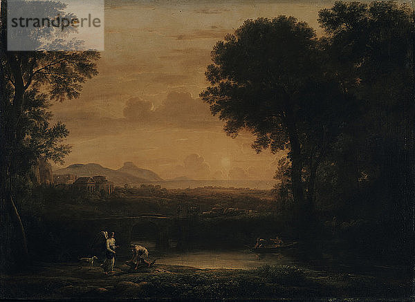 Landschaft mit Tobias und dem Engel  1663. Künstler: Lorrain  Claude (1600-1682)