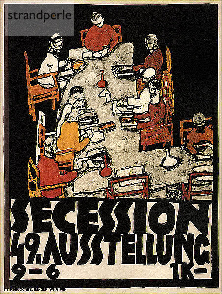 Plakat für die 49. Ausstellung der Wiener Secession  1918. Künstler: Schiele  Egon (1890?1918)