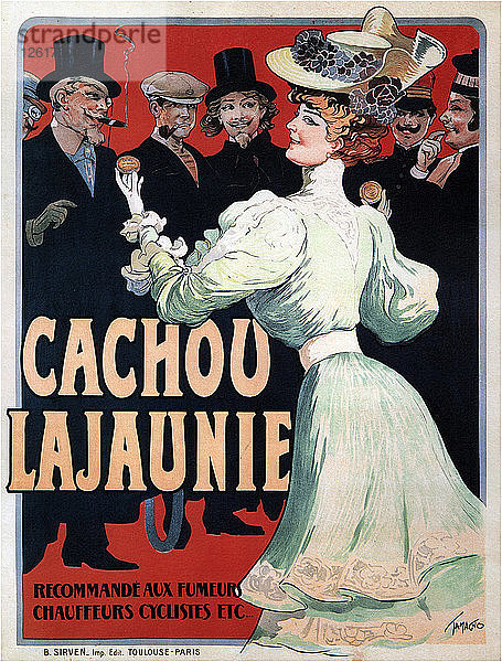 Cachou Lajaunie. Recommandé aux Fumeurs Chauffeurs Cyclistes etc  ca. 1890. Künstler: Tamagno  Francisco (1851-1923)