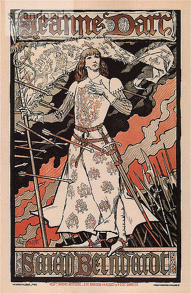 Sarah Bernhardt als Jeanne d'Arc  1893. Künstler: Grasset  Eugène (1841-1917)
