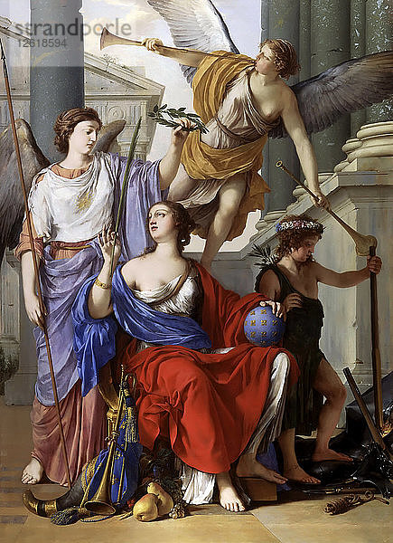 Allegorie auf die Regentschaft der Anna von Österreich. Künstler: La Hyre  Laurent  de (1606-1656)