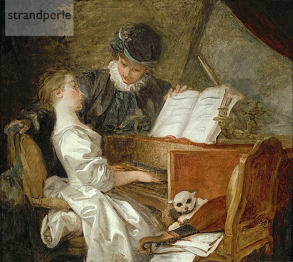 Die Musikstunde. Künstler: Fragonard  Jean Honoré (1732-1806)
