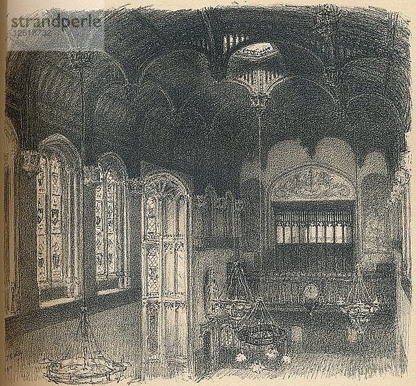 Innenraum der Crosby Hall  1902. Künstler: Thomas Robert Way.