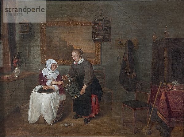 Ein niederländisches Interieur  1640-1658. Künstler: Gerritsz Quiringh van Brekelenkam