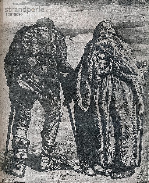 Landstreicher  um 19. Jahrhundert  (1924). Künstler: Paul-Joseph Blanc