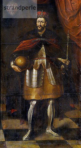 Porträt von König Wladyslaw II. Jagiello  1677. Künstler: Trycjusz (Tricius oder Tretko)  Jan (ca. 1620-1692)