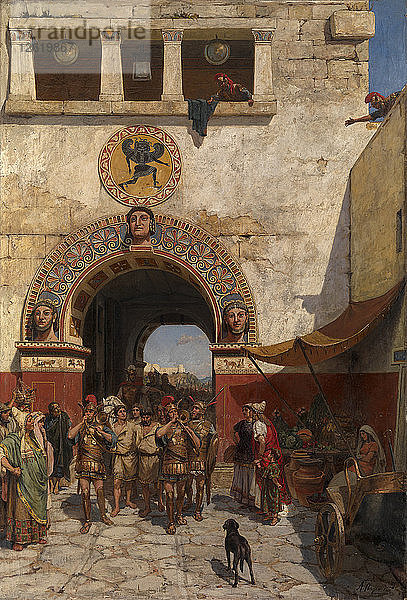 Tor in Volterra  Etrurien. Künstler: Svedomsky  Alexander Alexandrowitsch (1848-1911)