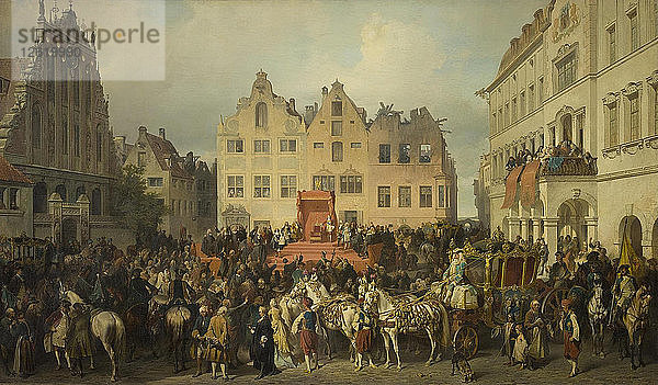 Riga schwört Peter dem Großen die Treue  1710  1868. Künstler: Kotzebue  Alexander von (1815-1889)